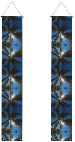 Sommer-Banner mit Kokosnussbaum-Druck, Polyester-Banner, für drinnen und draußen, einfach aufzuhängen, wiederverwendbar