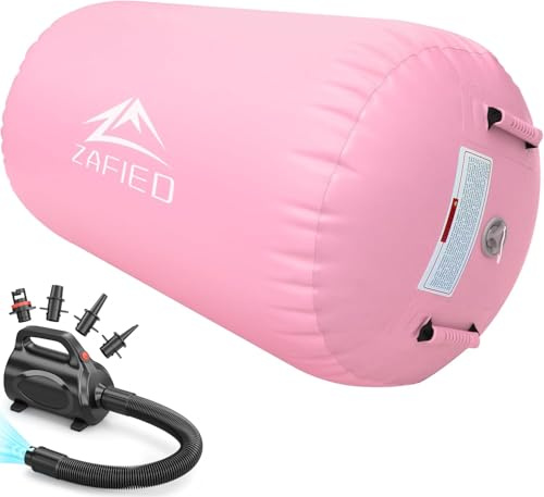 Luftrulle gymnastik, luftrulle uppblåsbar lufttrumma, gymnastik, yoga-rulle med luftpump, tumbling-mattor, träningsmatta, gymnastikmatta, fitnessrulle