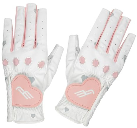kesurpae Comodi guanti da golf da donna con fori traspiranti, guanti sportivi antiscivolo traspiranti. I senza dita con fori multipli li rendono più, Rosa, Digitare 21