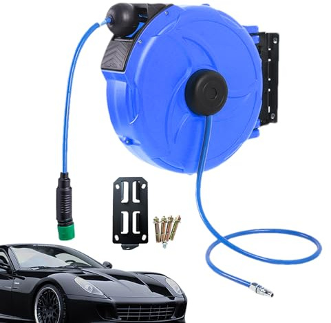 Carrete Para Manguera Automático | Portamangueras Extensible De 12 Metros Flexible Y Resistente - Portamangueras Para Agua | Para Lavadora Exterior Cochera Casa Taller Jardín Y Jardinería