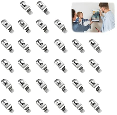 30 Clips Para Marcos de Fotos, Ganchos Para Colgar Marcos de Fotos Sin Marco, Ganchos de Fijación Para Fotos Y Lienzos, Cuadros Y Pinturas En Casa O En La Oficina, Colgadores Para Fotos