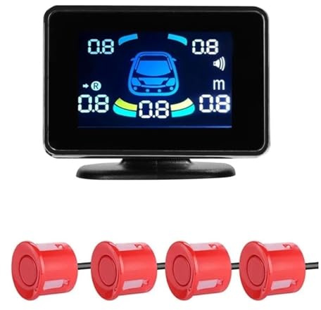 Macchina Sensori Assistenza Alla Retromarcia Radar Posteriore Auto Rilevatore Elettronico Parktronic Kit(Rosso,8)