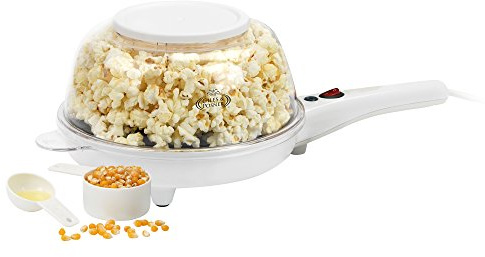 Giles & Posner EK2204 Healthy Fat Free Electric Popcorn Maker with Bowl for Fun Cooking, 800 W, White