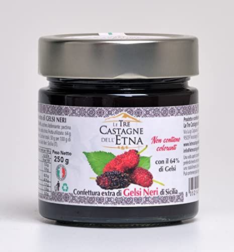 Confettura extra di Gelsi neri 250gr. con 74% di frutta - made in Sicily - Le Tre Castagne Dell'Etna