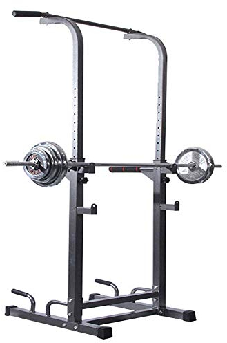 Squat Rack und höhenverstellbare Klimmzugstange, Multifunktions-Squat-Ständer Max. Belastung 200 kg Gewicht Bank Unterstützung Fitness Barbell Rack Dip Stand