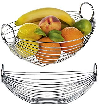 Obstschale Metallschale Metallkorb Schale Obstkorb Brotkorb Dekoschale Früchte Korb verchromtes Eisen