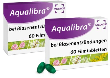 Aqualibra 2 x 60 Filmtabletten - bei Blasenentzündung & Harnwegsinfektion - ohne Antibiotika - pflanzlich - ab 12 Jahre