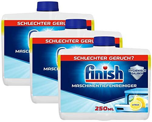 Finish Nettoyant en profondeur Citrus – Nettoyant liquide pour machine contre le calcaire et la graisse pour un lave-vaisselle propre – Lot de 3 (3 x 250 ml)