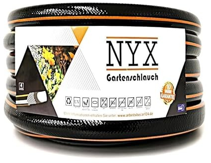 Gartenschlauch 1 NYX Premium 10 Jahre Garantie 4 lagig Wasserschlauch Bewässerungsschlauch schwarz/orange (20)