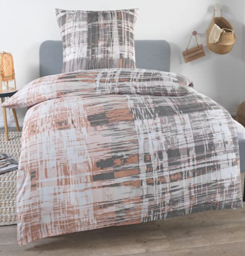 DreamHome leichte Sommer Bettwäsche 135x200 2 teilig | ÖkoTex Zertifiziert & für Allergiker geeignet |Bettwäsche Set mit 1 Bettbezug 135 x 200 & Kissenbezug 80x80, Design - Motiv:Design 2