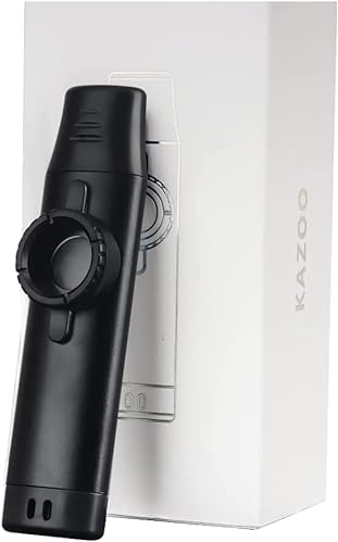 ANCLLO Kazoo aus Metall, verstellbarer Ton, Kazoo aus Aluminiumlegierung mit fünf Flötenmembranen für Musikliebhaber für Kinder/Erwachsene (Schwarz)