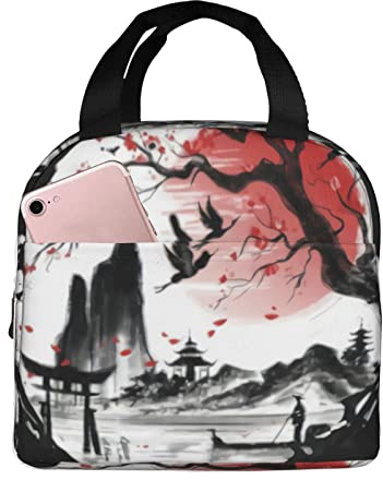 Sac à lunch isotherme japonais tatouage boîte à lunch réutilisable mignon fourre-tout boîte à lunch pour adultes et enfants, étanche refroidisseur sacs à lunch pour travail bureau voyage école pique