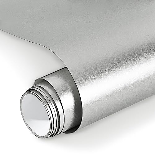 NANAPLUMS Plotterfolie Textil - PU Flexfolie Plotter Textil, Verwendet in Textilien Transferfolie zum Aufbügeln für DIY T-Shirt, Stoffe(Gepresst Silber)