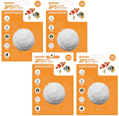 BPS 4 pezzi di cibo per pesci in blocco per 15 giorni per tutti i tipi di pesci d’acquario, BPS-4125 x 4