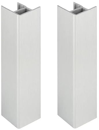 cyclingcolors 2x Verbinder für sockelleiste 120mm farbe silber aluminium küche ecke Sockelblende Sockelecke küchensockel innenecken außenecken möbel