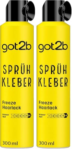 got2b Haarlack Sprüh Kleber Halt 6 (300 ml), 72 h Haarspray für ultra starke Haarstylings, ohne zu verkleben oder auszutrocknen, fixiert bis zur nächsten Haarwäsche (Packung mit 2)