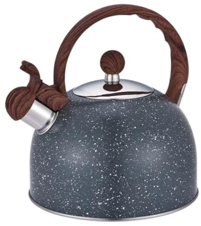 Bouilloire Sifflante Bouilloire À Thé Pour Cuisinière En Acier Inoxydable, Théière À Sifflement Bleu Foncé Avec Poignée, Cuisinière À Sifflet Bouilloire à Flûte (Color : B, Size : 2.5L)