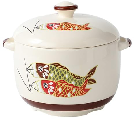 MGHRUE Petit Pot en Céramique, Ustensiles De Cuisine Japonais, Bol De Service De Soupe en Céramique, Pot À Ramen avec Couvercle, Pot À Pâtes, Bol À Gruau De Riz, Coquetiers À Crème Anglaise,450ml
