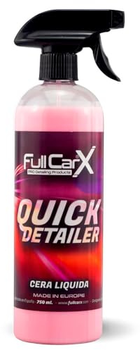 FULLCARX Quickdetailer 750 ml snabb bilvax snabb detalj, superglans, omedelbar effekt, skyddande bilbeläggning, förbättrar färgfärg, snabb användning, professionell detaljprodukt
