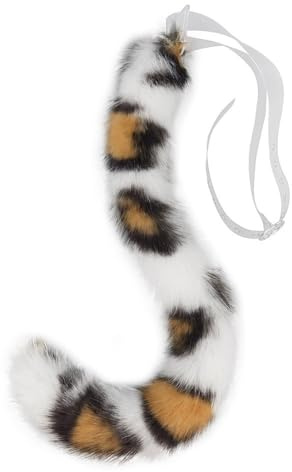 LUOFENG Katzenschwanz, Wolfsschwanz, langes Kunstfell, Katze, Leoparden-Kostüm, Schwanz, Halloween, Weihnachten, Kostümparty, Cosplay, verstellbar, Fuchsschwanz