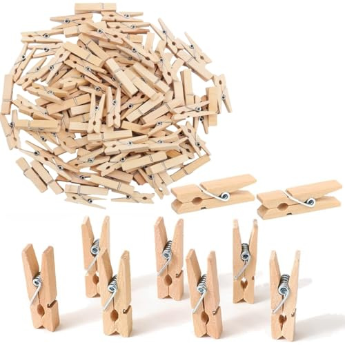 Zhenghebuy Mini träpinnar, 100 st naturliga träklädnålar för hantverk, 3,5 cm fotopinnar, dekorativa pinnar för gör-det-själv, heminredning