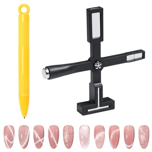 jatimdotin Nail Art Werkzeug Magnetstift, 5 in 1 Multi Funktions Katzenaugen Magnetstifte, Katze Eye Pen für DIY Nail Art Design für Ideal Katzenaugen Magische Effekt