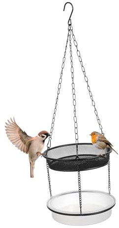 Happyyami Hängender Vogel-futterspender Mit Doppeltem Tablettdesign Für Wildvögel Multifunktionale Futterstation Für Draußen Große Kapazität Installieren Und Leicht Zu Reinigen