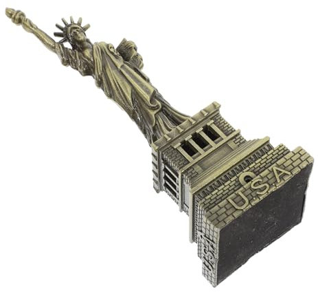 GOOHOCHY Bronzefarbene Freiheitsstatue Miniatur Metall Ornament Retro Amerikanische Dekoration Stabile Legierung Geschenk Für Zuhause Büro Und Feierlichkeiten