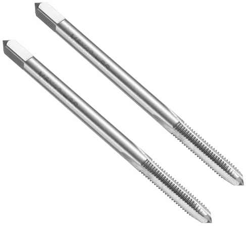 sourcing map 2pcs Straight Flute Thread Taps, M5 x 0.8 H2 80mm Extra Long Metric Screw Machine Tap Threading Tapping Tools, High-Speed Steel 6542 (HSS 6542)