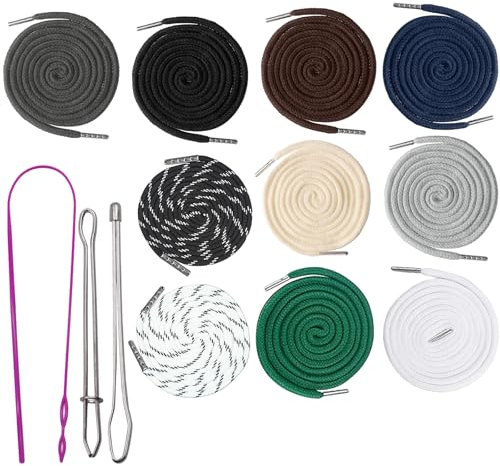 Lot de 10 cordons de serrage de rechange pour pantalons, cordons de serrage ronds en coton avec enfile-aiguille facile pour sweats à capuche, pantalons de sport, pantalons de jogging