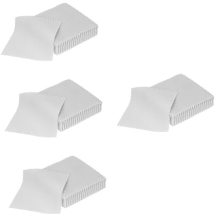 BESPORTBLE Paños De Limpieza Para Joyas y Plata Microfibra Ante Suave, Compactos 8x8 Cm, 50 Unidades, Ideales Para Pulir Plata y Cristales, Uso Portátil