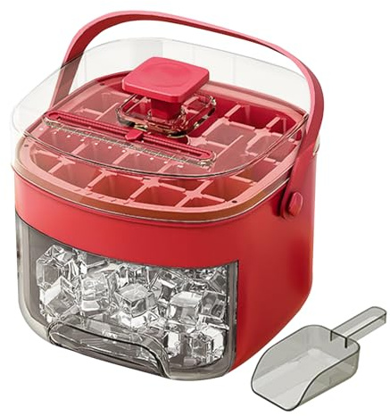 Vassoio per ghiaccio con coperchio, stampo per ghiaccio in silicone antiaderente, manico integrato e coperchio sigillato, design a rilascio facile, confezione da 1, blu, per cucina, campeggio,