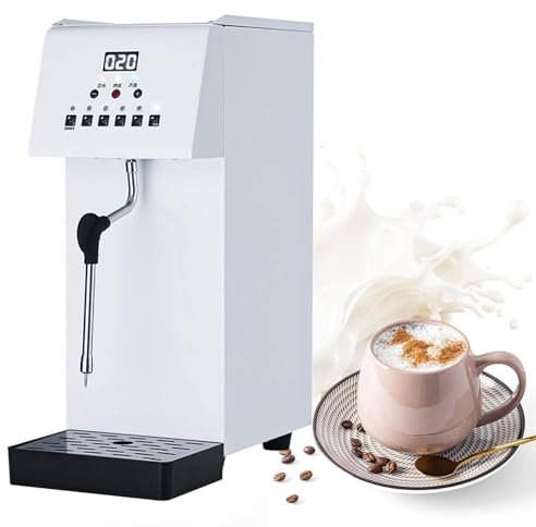 YLANMEI Mousseur à Lait Professionnel, Machine mousser Le Vapeur en Acier Inoxydable 6 L, Mousse de électrique, Eau bouillante Automatique pour Expresso, café, thé, Dessert, hôtel