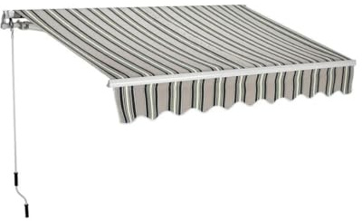 Tenda da sole a barra quadra 250x200 cm avvolgibile rigato verde