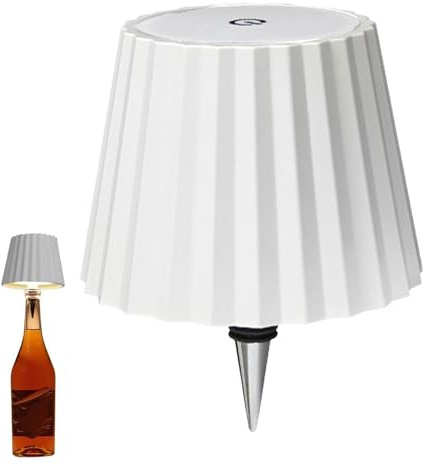Cerioll LED Akku Flaschenlampe,Flaschenlampe,Flaschenleuchte,3 Farben Stufenlos Dimmbar,Lampe für Flaschenhals,Flaschenleuchte zum Stecken,Flaschenlicht,Aufladbar,Touch Control,für Innen/Außen (Weiß)