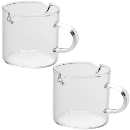 HEATSHAKING 2pezzi Tazza Da Espresso in Vetro Borosilicato Bicchierini Con Beccuccio Per Trasparente Per Latte Tazze Da Tè Misurini Per