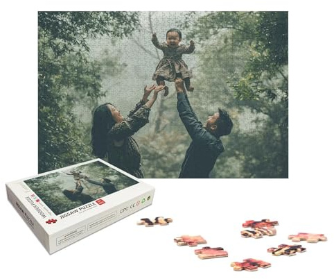 Personalisiertes Puzzle mit Eigenem Foto, Personalisiert Puzzle 1000/1500/2000/3000/4000/5000 Teile Erwachsene, Gestalte Selbst Holzpuzzle mit Bild, Holzpuzzle für Geschenke, Weihnachten, Deko, X-94