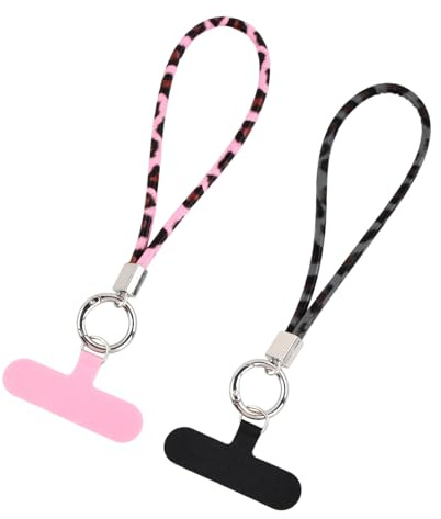 Catena Per Cellulare Corta 2 Pezzi Cordino Per Telefono Universale, Cinturino Da Polso Per Cellulare, Laccio Per Cellulare Corto, Per Portafoglio, Portachiavi, Fotocamera, Telefono (Grigio, Rosa)