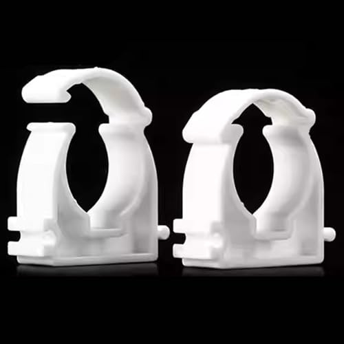 50 PCS PVC Water Pipe Clamps Clips, Tubing Clips, Snap-On Single Tube Clips, Push-Fit Fittings Pipe Clips (32mm Inner Diameter)