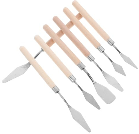 ULTECHNOVO Set di Coltelli di Pittura 7 Pezzi Spatole in Acciaio Inossidabile per Pittura ad Olio e Acquerello Raschietto per Miscelazione