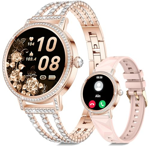 CIVO Fitness Smart Watches for Women: Bluetooth Calls Smartwatch Waterproof Step Counter - 110+ Sport Modes for iOS Android Rose Gold