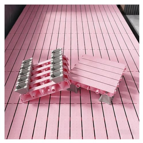 Carrelage Sol Caillebotis Amovible Shower Mat Dalles Clipsables Exterieur Allée de Jardin Balcon(Pink,12pieces)