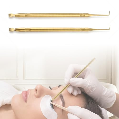 YAZWUR 2 Pcs Peigne à Cils en Acier Inoxydable Outil de Rehaussement de Cils Brosse Séparateur Accessoire Mascara Professionnel