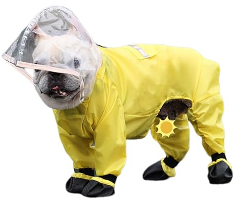 Hundregnjacka, vattentät hundponcho, reflekterande vattentät hundponcho, vattentät regnjacka med transparent vindtät för