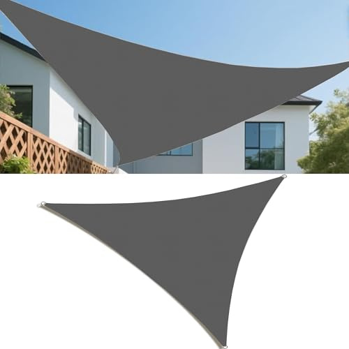 Tenda a Vela Parasole 4x8x10M Vela Ombreggiante Triangolare Impermeabile Tenda a Vela Giardino Protezione UV Tende da Sole con Anello D e Corda per Esterno Giardino Grigio scuro