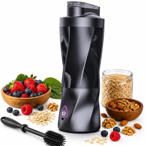 Dandy Tec Blender Portable 700 ml, Mixeur Smoothie & Milkshake Rechargeable, 6 Lames Inox, 360 W, Broyeur à Glace, Shaker Protéiné Fruits et Légumes, Nettoyage Facile avec Brosse Incluse