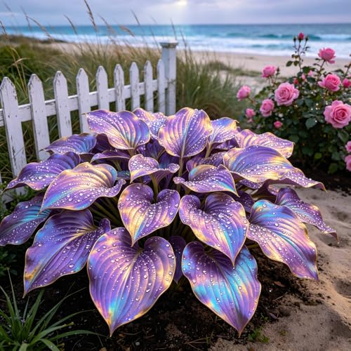 OJMUJDJ Kältefeste dauerhafte Hochwertige Hosta, Gartenzucht von Funkien, Blütenzierend, Ideale Gartenpflege, Ausgewählte Hosta-4Wurzeln-H