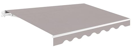 Lona para toldo Wasabi 4 x 2,5 m en poliéster 280 g/m² Color Gris, con faldón Ondulado, Recubrimiento PA y Medida de Tejido 3880 x 2500 mm