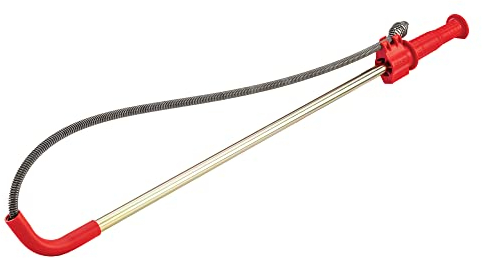 RIDGID 59787 Stasatore per WC K-3, cavo sturatubi per WC da 90 cm con testa a bulbo per liberare WC intasati