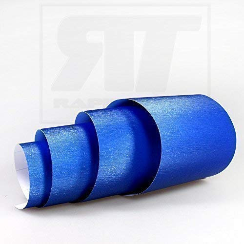 TipTopCarbon 16,45€/m² Aluminium gebürstet Autofolie Blau 1m x 1,52m Auto Folie BLASENFREI mit Luftkanälen 3D Flex